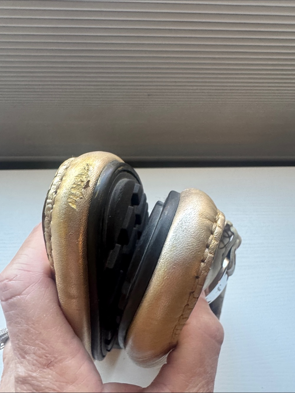 Salvatore Ferragamo Metallic Gold Leather Loafers with Signature Gancini - Picture 6 of 10